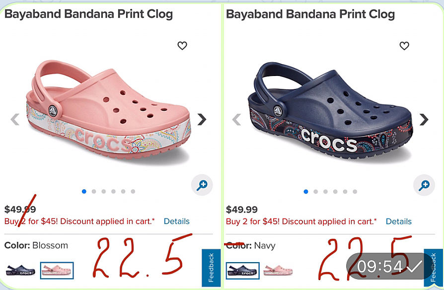 Акция Crocs, 2 пары 45$, новая модель 